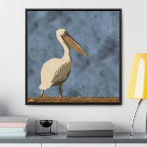 Mr. Pelican original artwork - framed on canvas