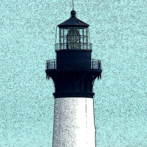Detail: Bodie Island Lighthouse Outer Banks Travel Poster