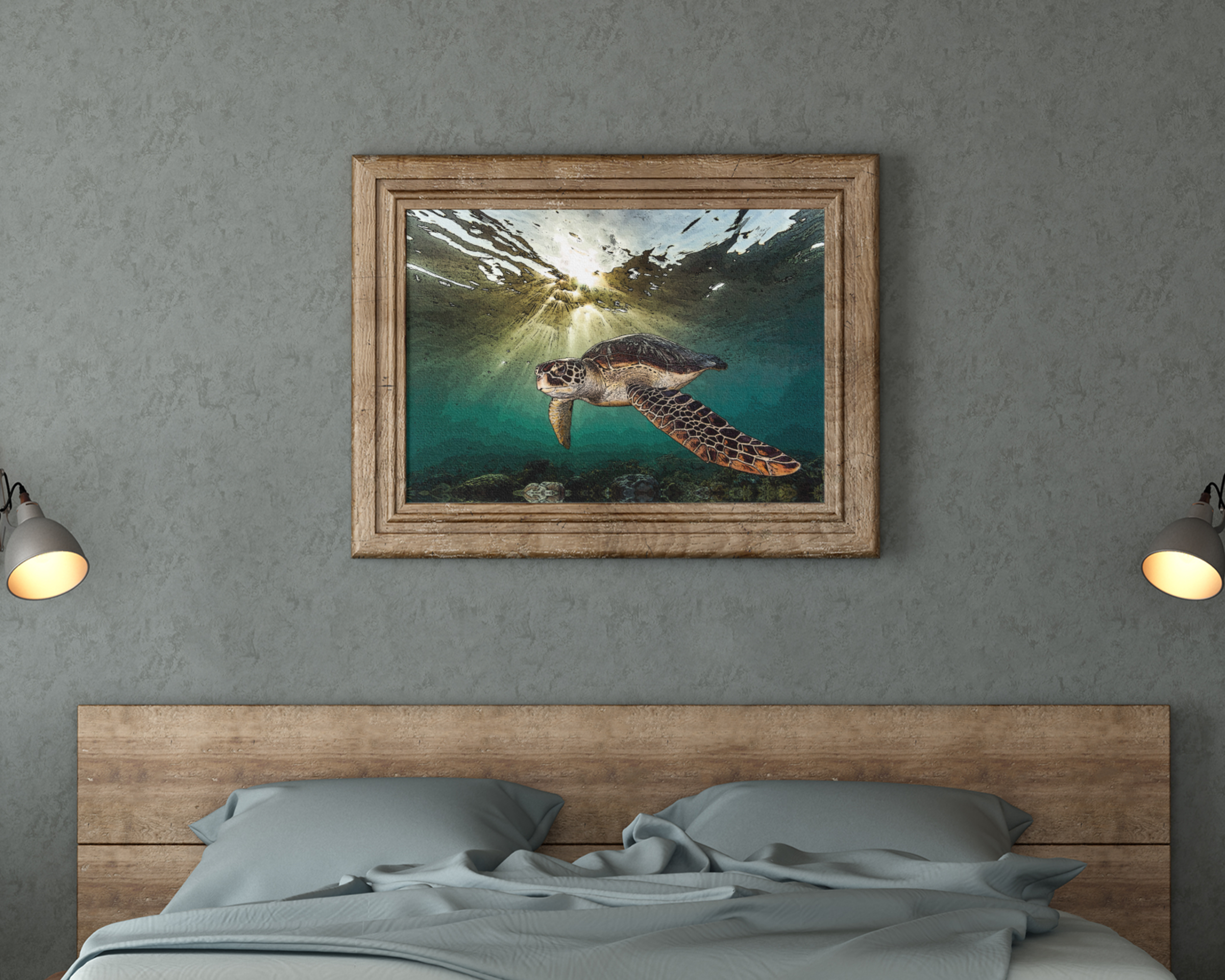 Green Sea Turtle Original Artwork - sold without frame