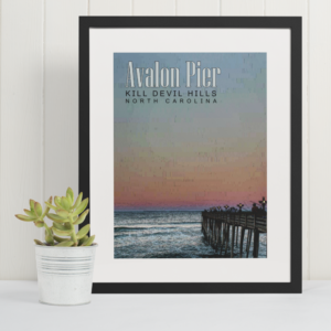 Avalon Pier Outer Banks Travel Poster