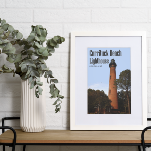 Currituck Beach Lighthouse Outer Banks Travel Poster